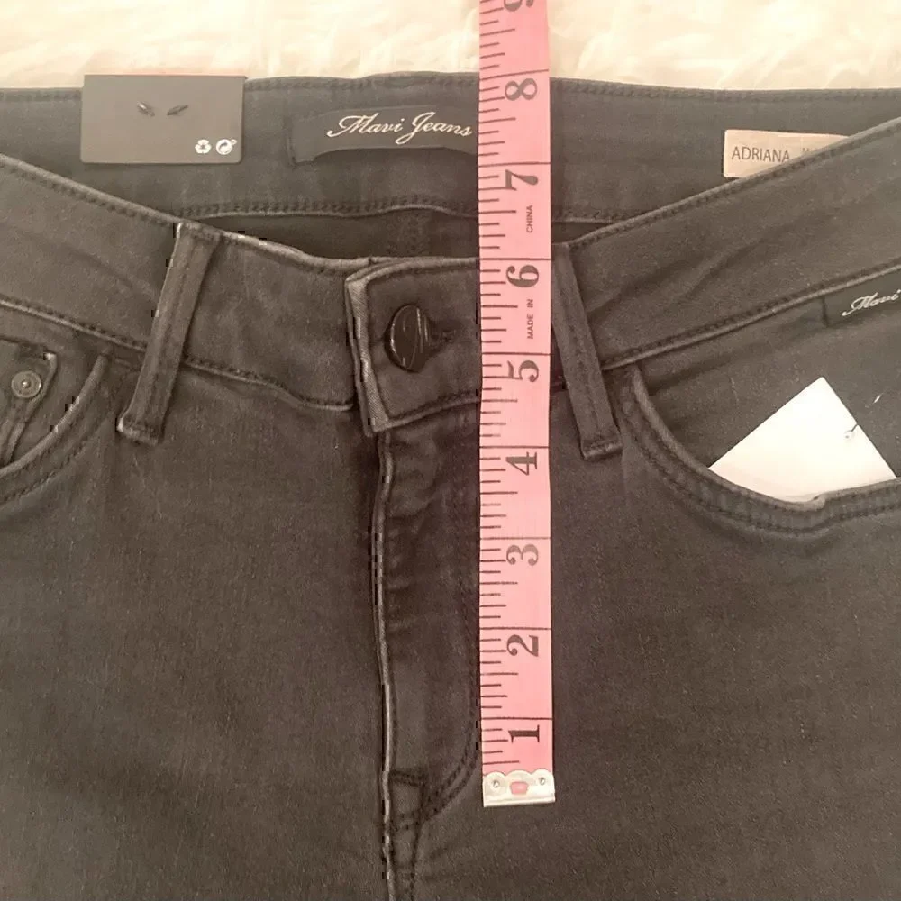 NWT Mavi ‘Adriana’ Mid Rise Super Skinny Jean Black Size 27